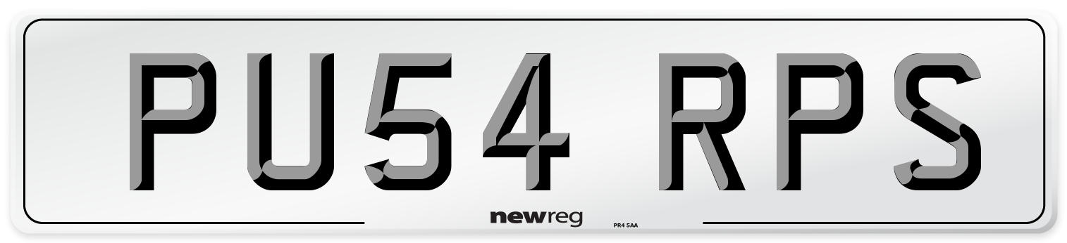 PU54 RPS Number Plate from New Reg